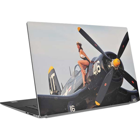 1940s Navy Pin-Up Girl On Corsair Fighter Plane Dell XPS Skin